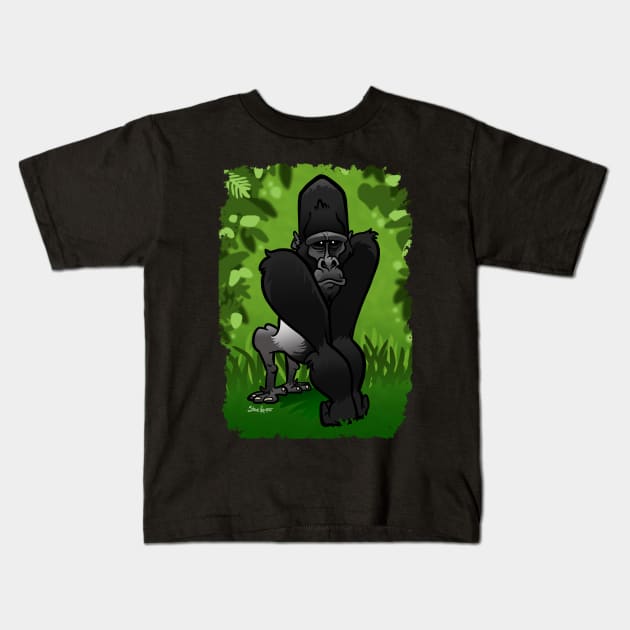 Silverback Gorilla (BG) Kids T-Shirt by binarygod